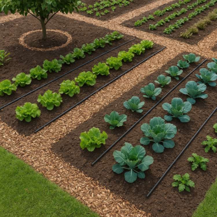 wood chips for a veggie garden