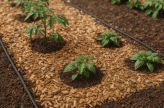 wood chips for a veggie patch