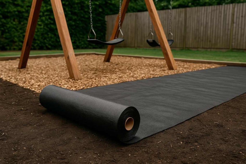weed matting under playground